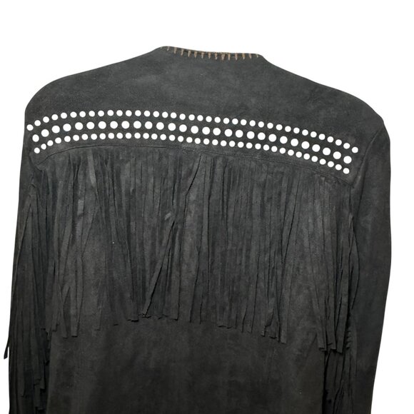 Tasha Polizzi Faux Suede Studded Western Jacket with Fringe size S - Picture 7 of 8